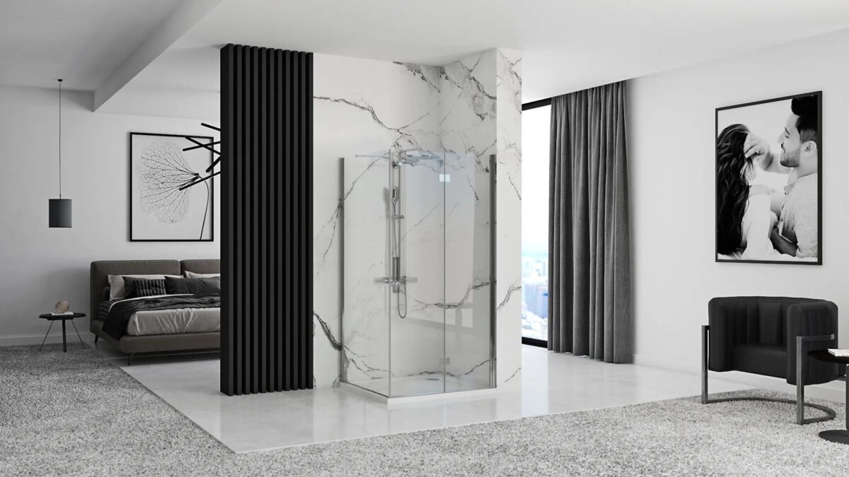 Cabina dus Rea Molier Chrom 80x90 - imagine 2
