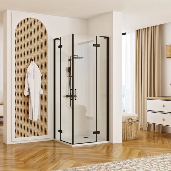 Cabina dus REA Hugo Double Black 100x100