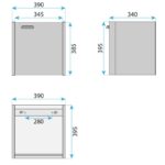 Set mobilier de baie cu lavoar Molly 40cm Grey - imagine 6