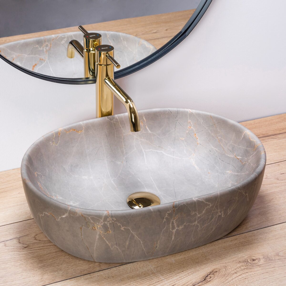 Lavoar pentru blat Rea Lara bej Beige - imagine 1