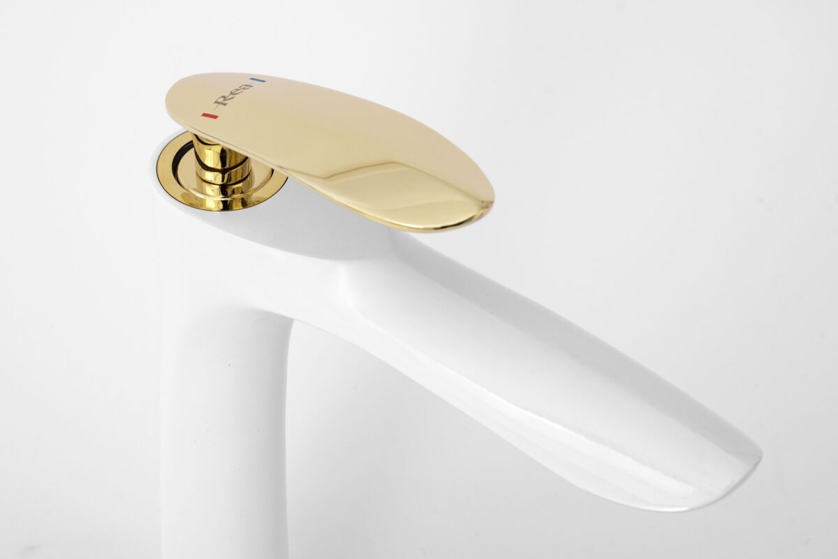 Baterie pentru baie Rea Orbit White Gold High - imagine 5
