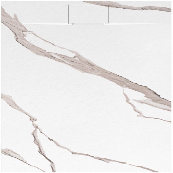 Cada de duș Bazalt CARRARA WHITE 90x90
