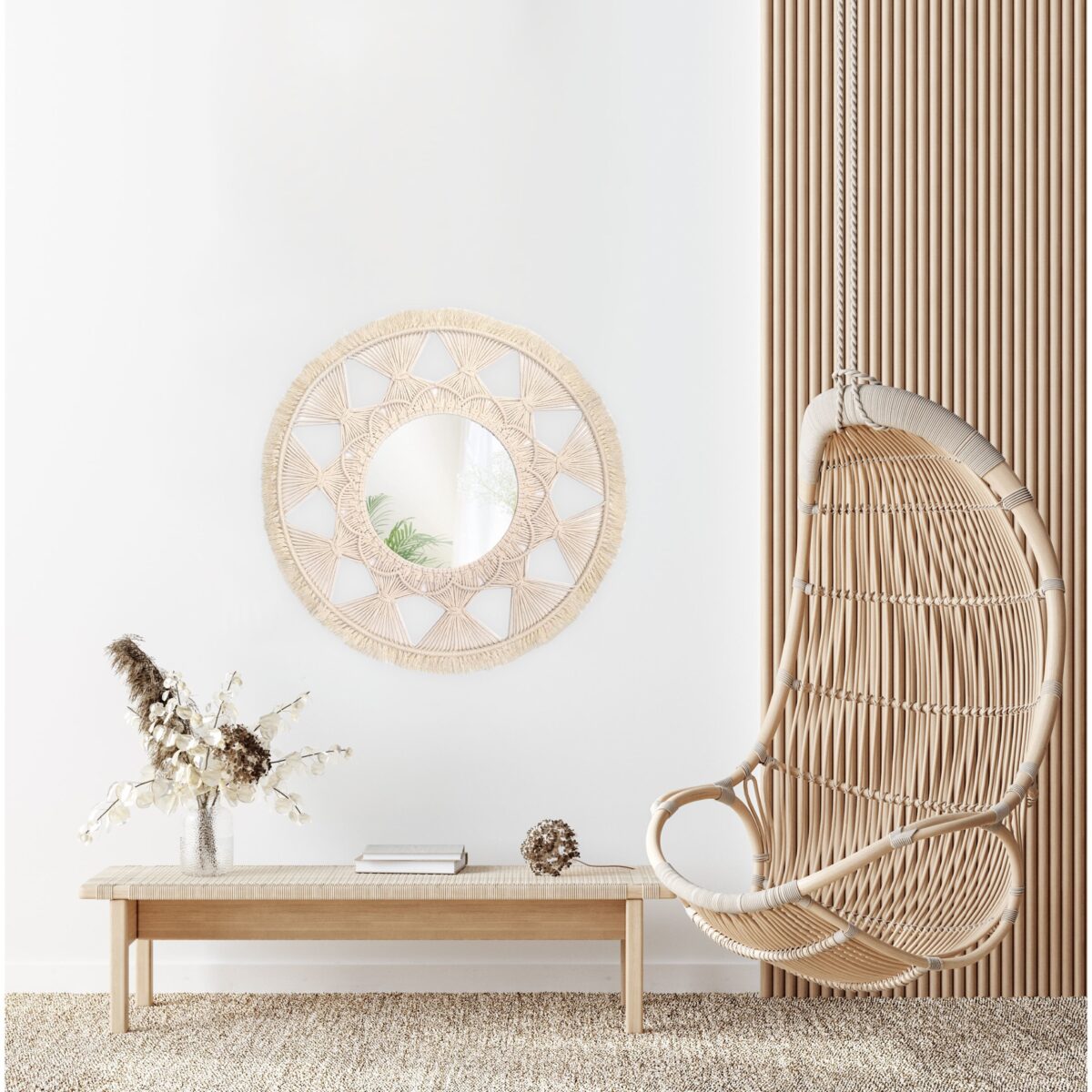 Oglinda perete Boho 65CM 322050 - imagine 1