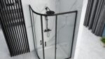 Cabina dus REA Look Black 80x100 + Cada de duș Look White - imagine 3