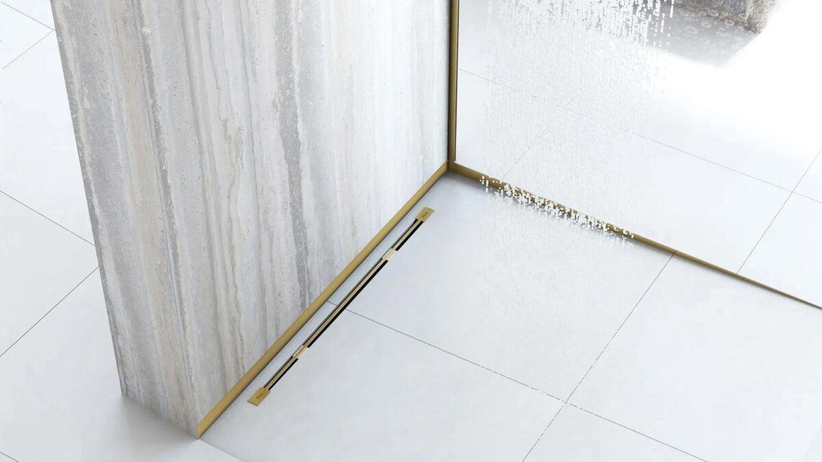 Bandă frontală pentru cădiță de duș 130cm Gold - imagine 3