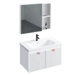 Set mobilier de baie cu lavoar Mario 60cm White - imagine 5