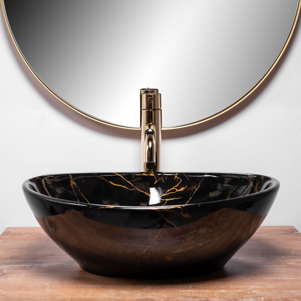 Lavoar pe blat Rea Sofia Black Marble - imagine 1