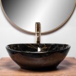 Lavoar pe blat Rea Sofia Black Marble