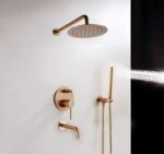 Set de duș incastrat Rea Lungo Copper Auriu cu BOX
