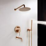 Set de duș incastrat Rea Lungo Copper Auriu cu BOX