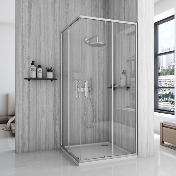 Cabină de duș Rea City 90x90 cm Nickel Brush