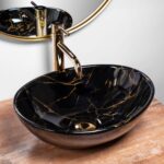 Lavoar pe blat Rea Sofia Black Marble - imagine 3