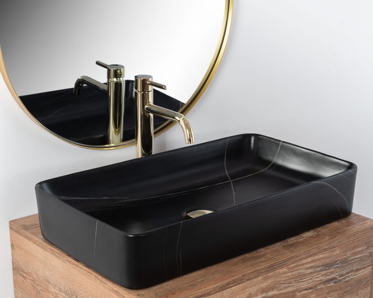 Lavoar pentru blat Denis Black Stone Matt - imagine 5
