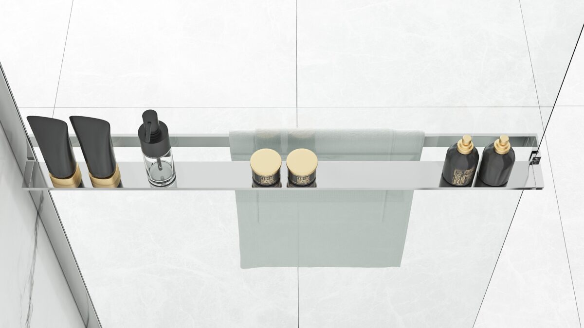 Umeraș pentru prosoape EVO CHROME poliță pentru pereți de duș - imagine 1
