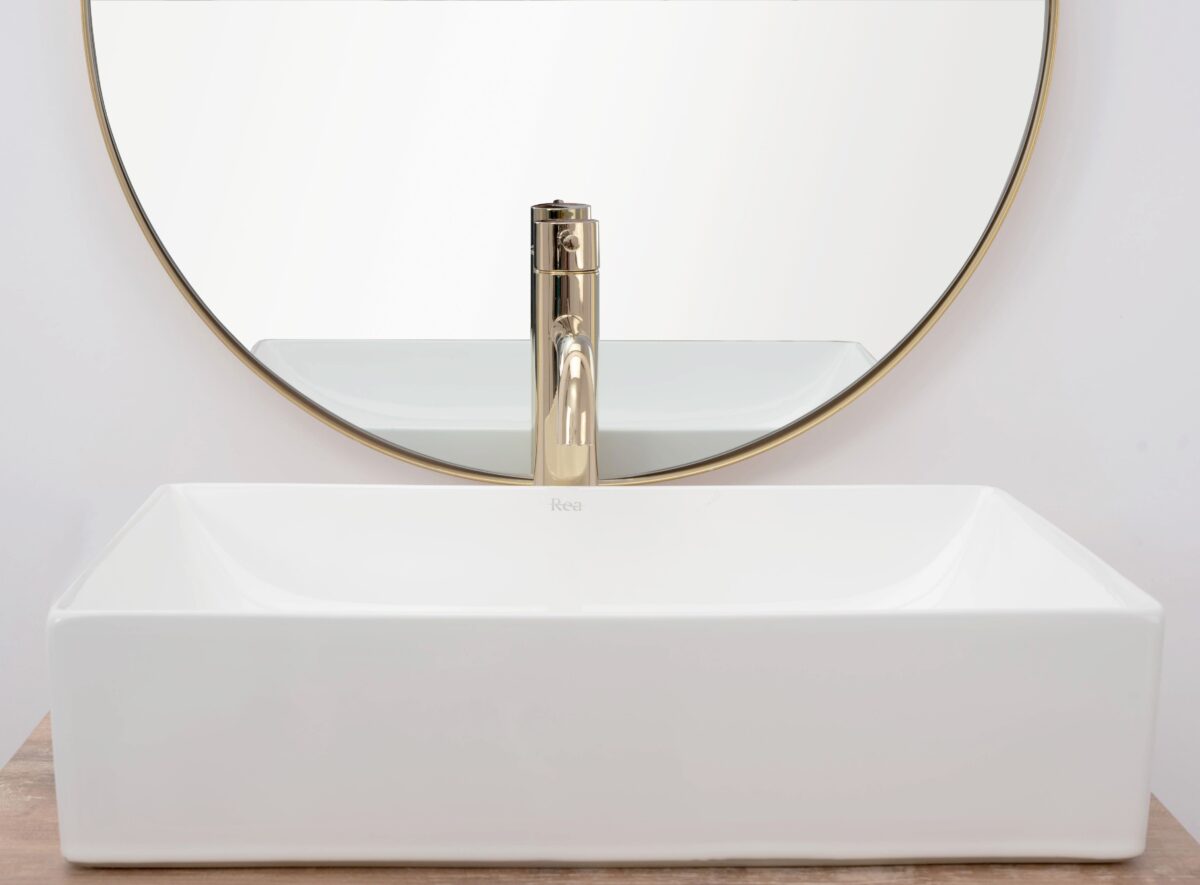Lavoar pentru blat Rea Inga white - imagine 1