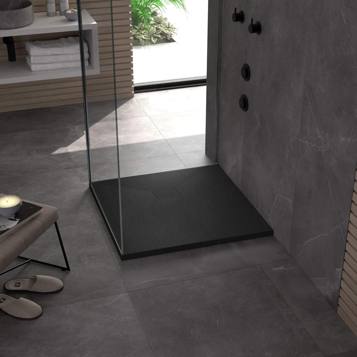 Cada de duș Magnum Black 90x90 - imagine 3