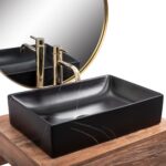 Lavoar pe blat Rea Inga Black Marble Mat
