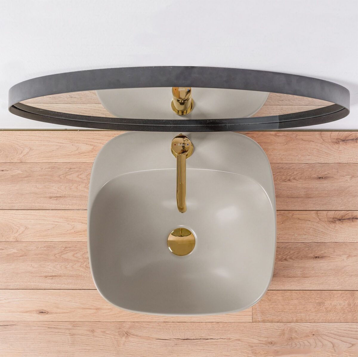 Lavoar pentru blat Rea Luiza 42 Grey MAT - imagine 4