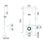 Cadru WC încastrat K011A-Q Rea cu buton T Black - imagine 9