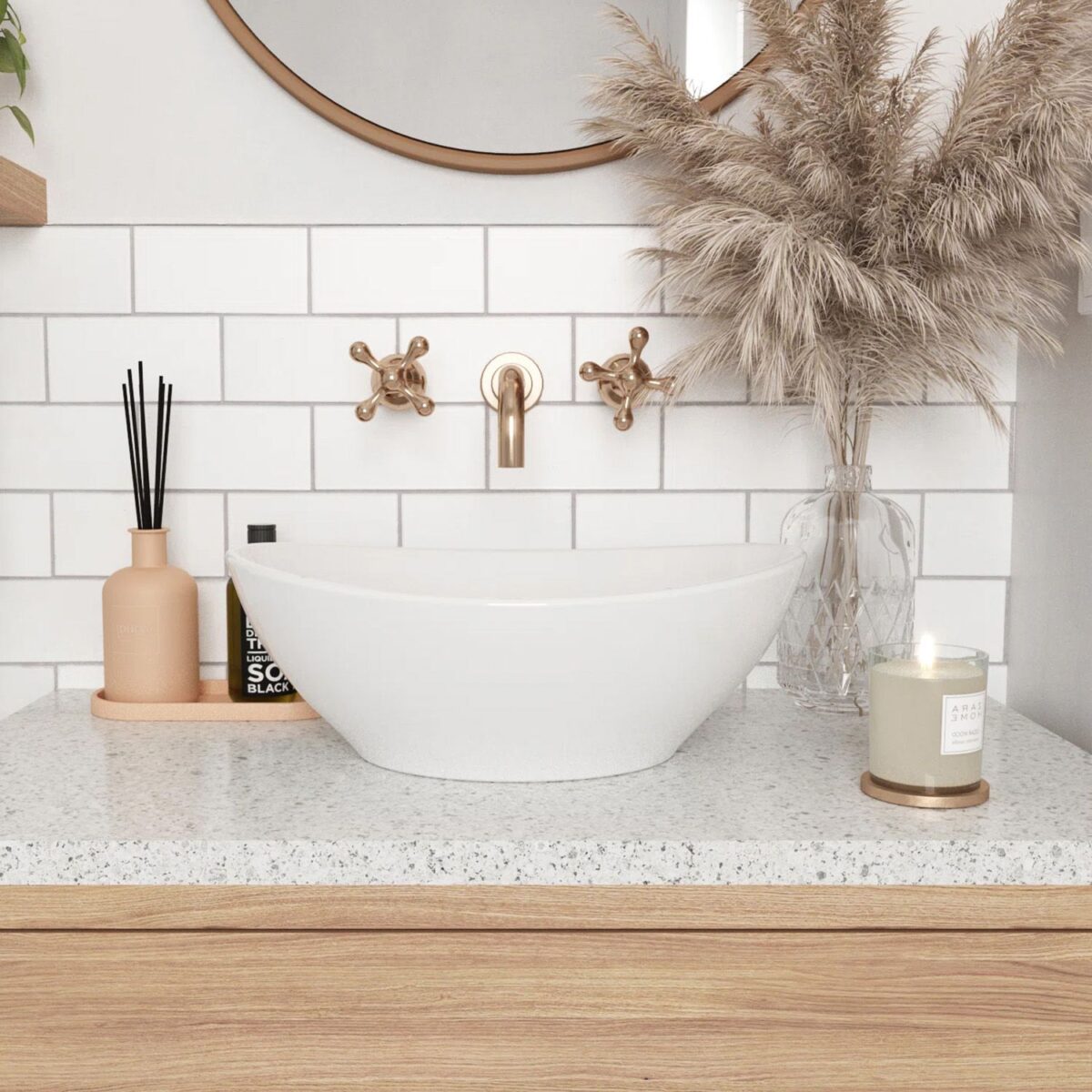 Lavoar pentru blat Rea Sofia mini white Alb - imagine 4