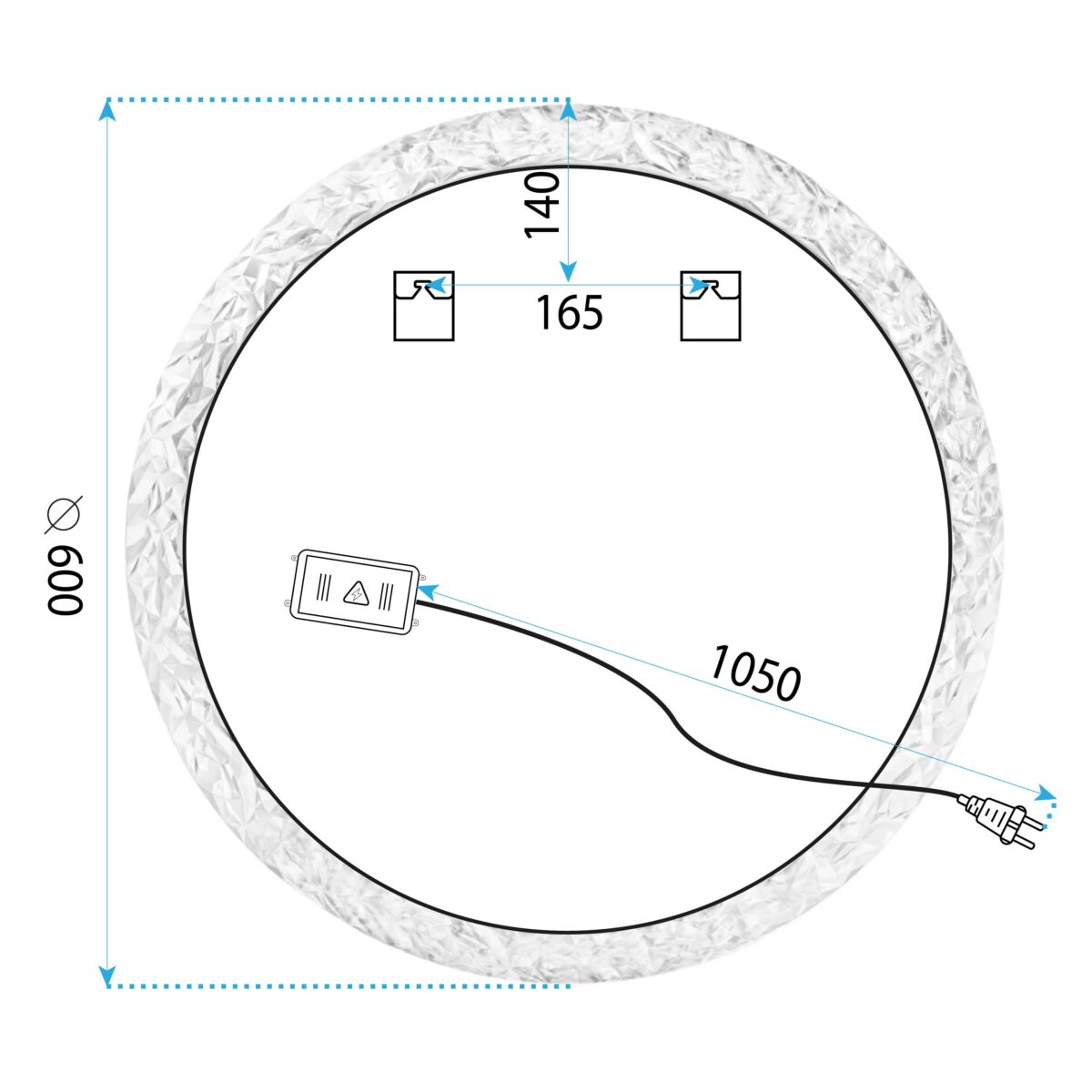 Oglindă LED 60cm YH-3562 - imagine 7