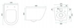 Vas WC suspendabil Rea CARLO Mini Rimless Duroplast Flat Black Gold Edge - imagine 4