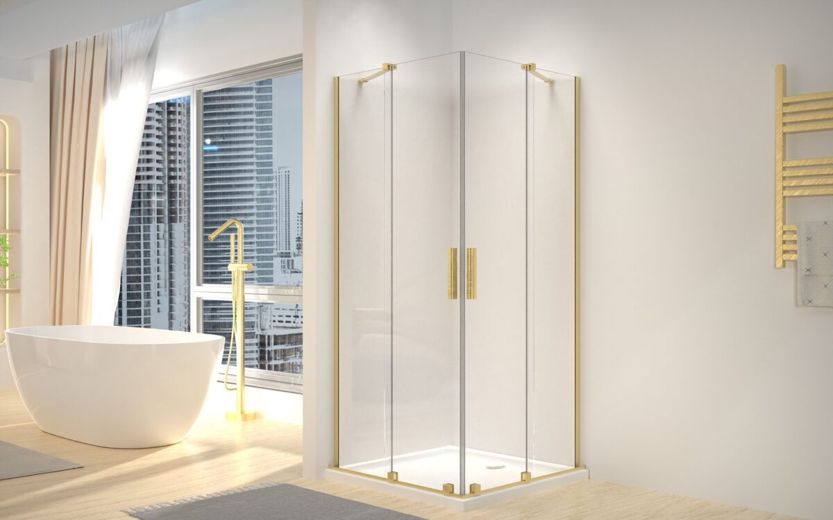 Cabina dus REA Montana Double Gold Brush 80x100 - imagine 2