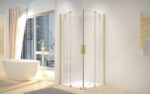 Cabina dus REA Montana Double Gold Brush 80x100 - imagine 2