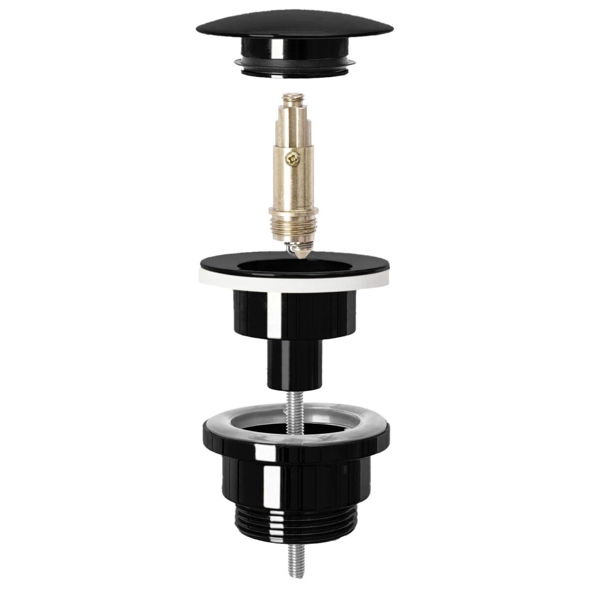 Dop universal pentru lavoar click-clack Rea BLACK METALIC - imagine 1
