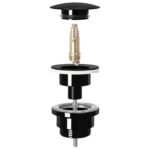 Dop universal pentru lavoar click-clack Rea BLACK METALIC
