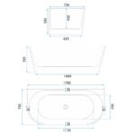 Cada din acril freestanding CAPRI 170cm - imagine 6