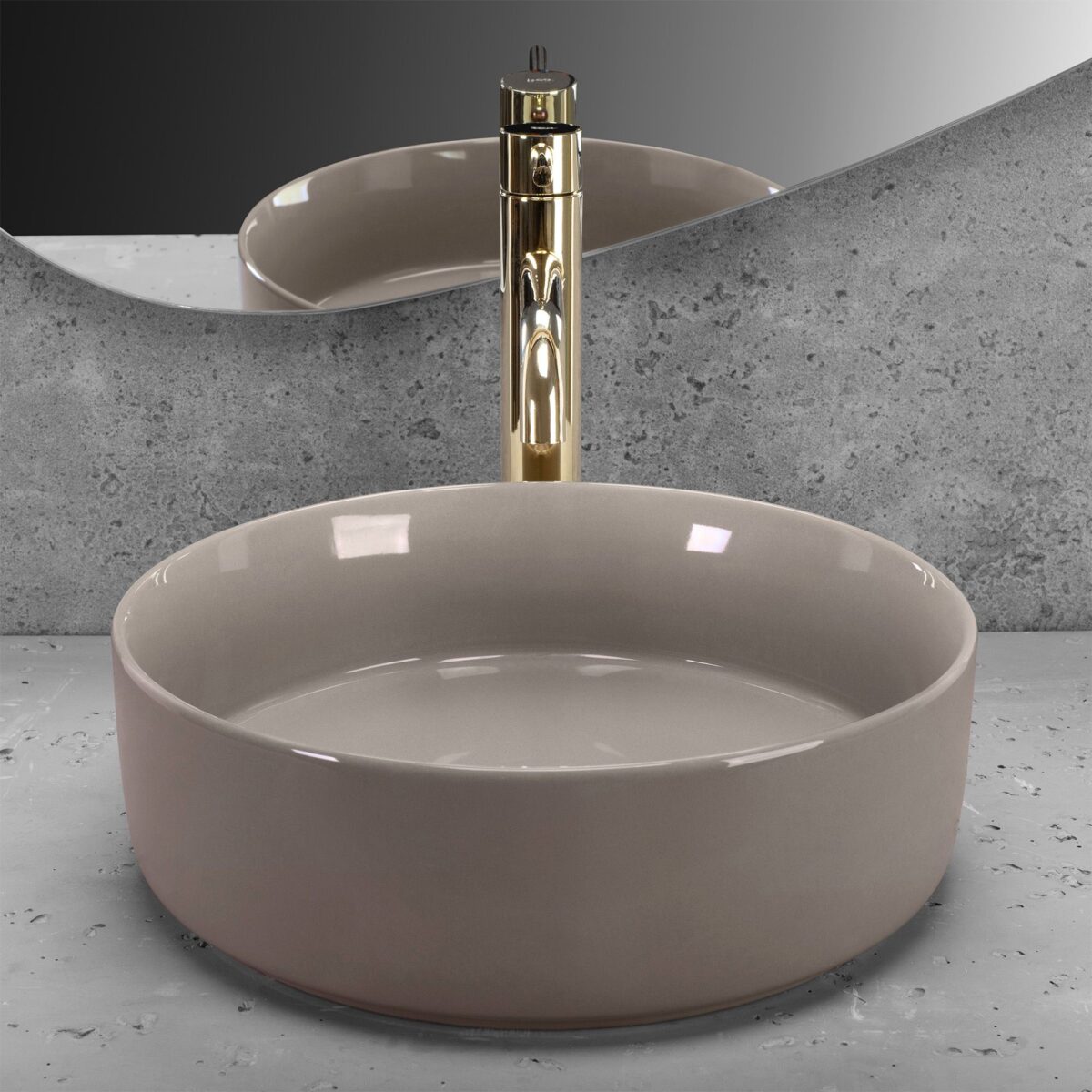 Lavoar pe blat Rea Sami Beige Shiny - imagine 2