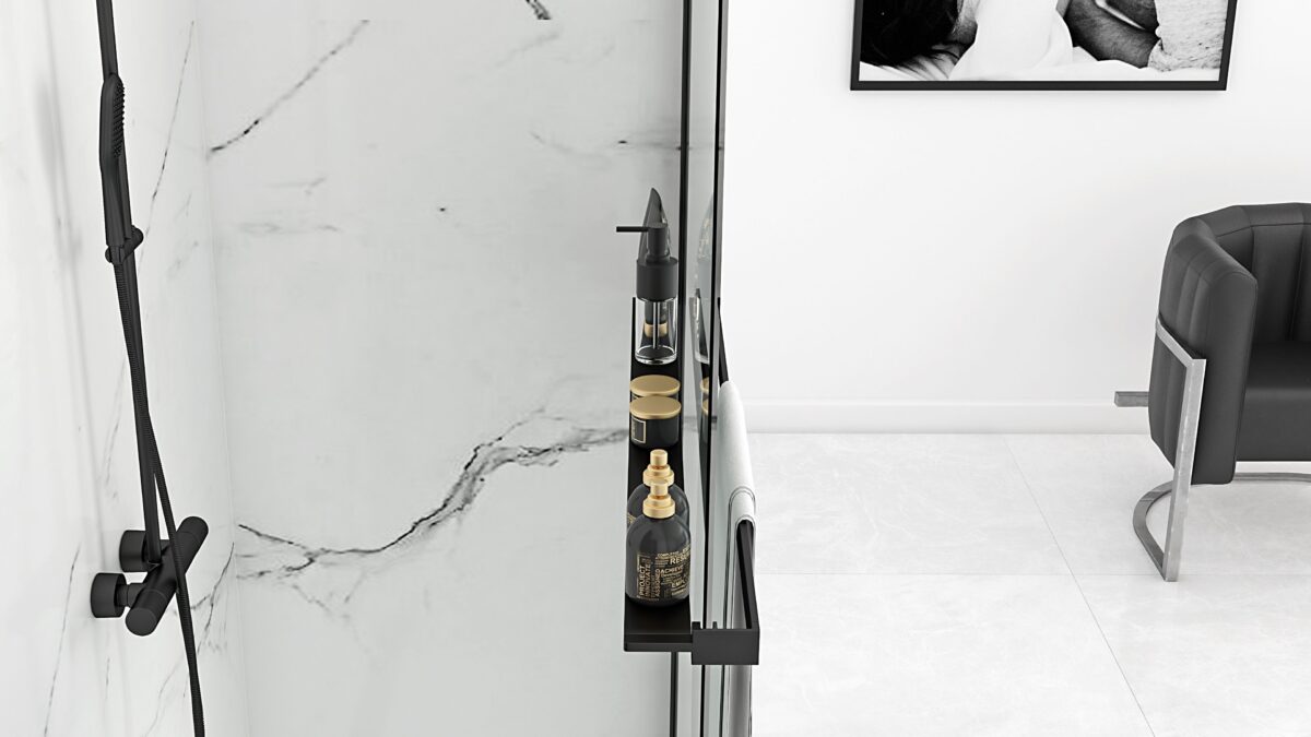 Panou de duș Rea Aero Black Mat 80 - imagine 2