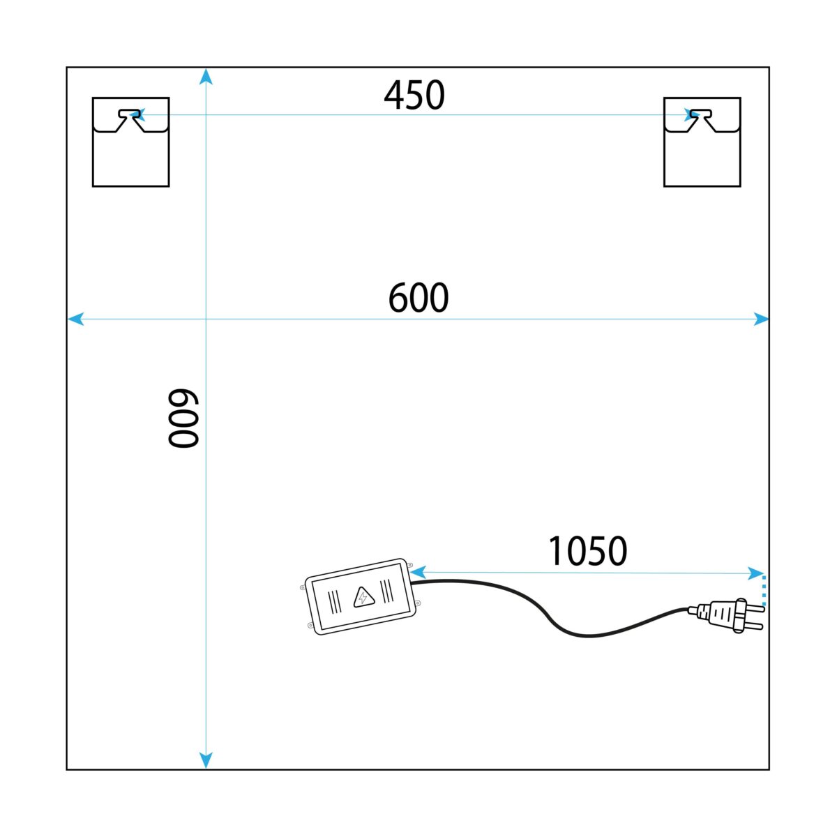 Oglindă LED 60x60 YH-BL-12 - imagine 4