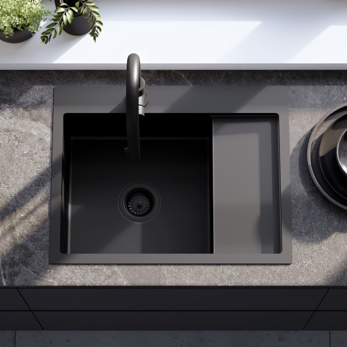 Chiuvetă inox Fin Black - imagine 2