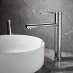 Baterie pentru lavoar REA OVAL CHROM high