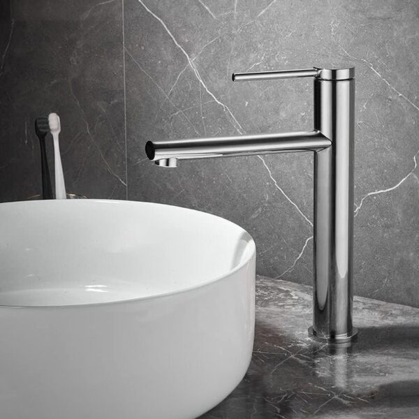 Baterie pentru lavoar REA OVAL CHROM high