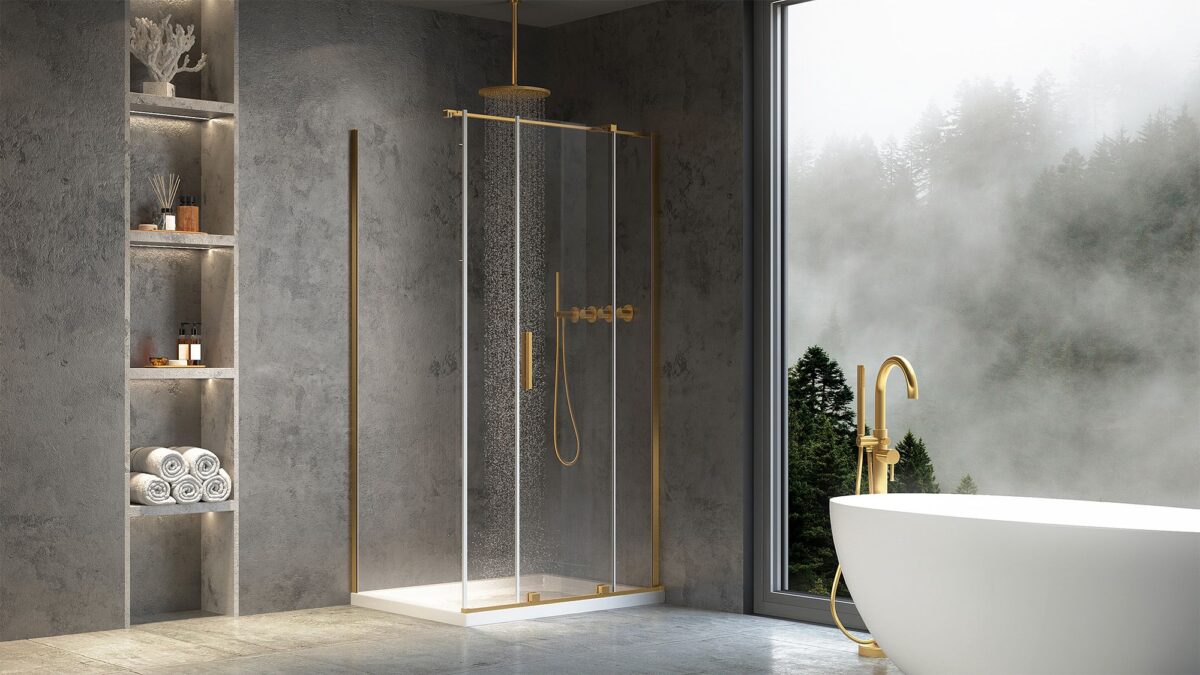 Cabina dus REA Montana Gold Brush 120x80 - imagine 2