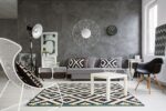 Oglindă geometrică albă 58 cm - imagine 3