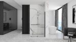 Paravan de dus Rea Cortis Black 120 - imagine 3