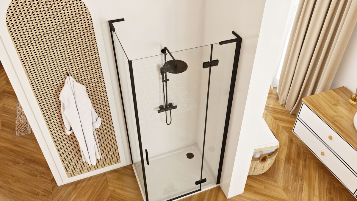 Cabina dus REA Hugo Black 80x80 - imagine 4