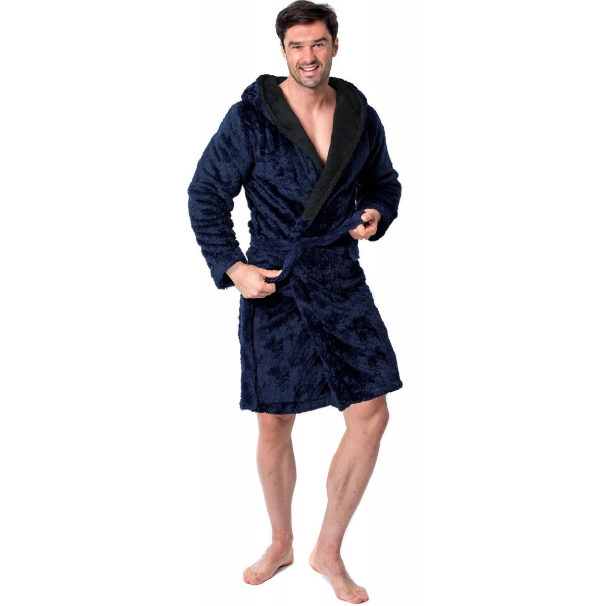 Halat de baie maro-gri Jordan Navy Black men L - imagine 2