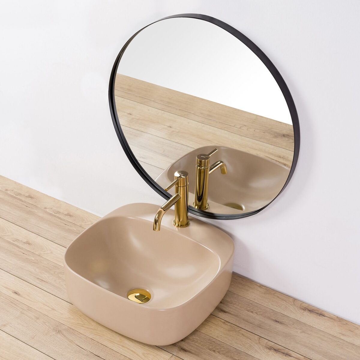 Lavoar pentru blat Rea Luiza 42 Beige MAT - imagine 3