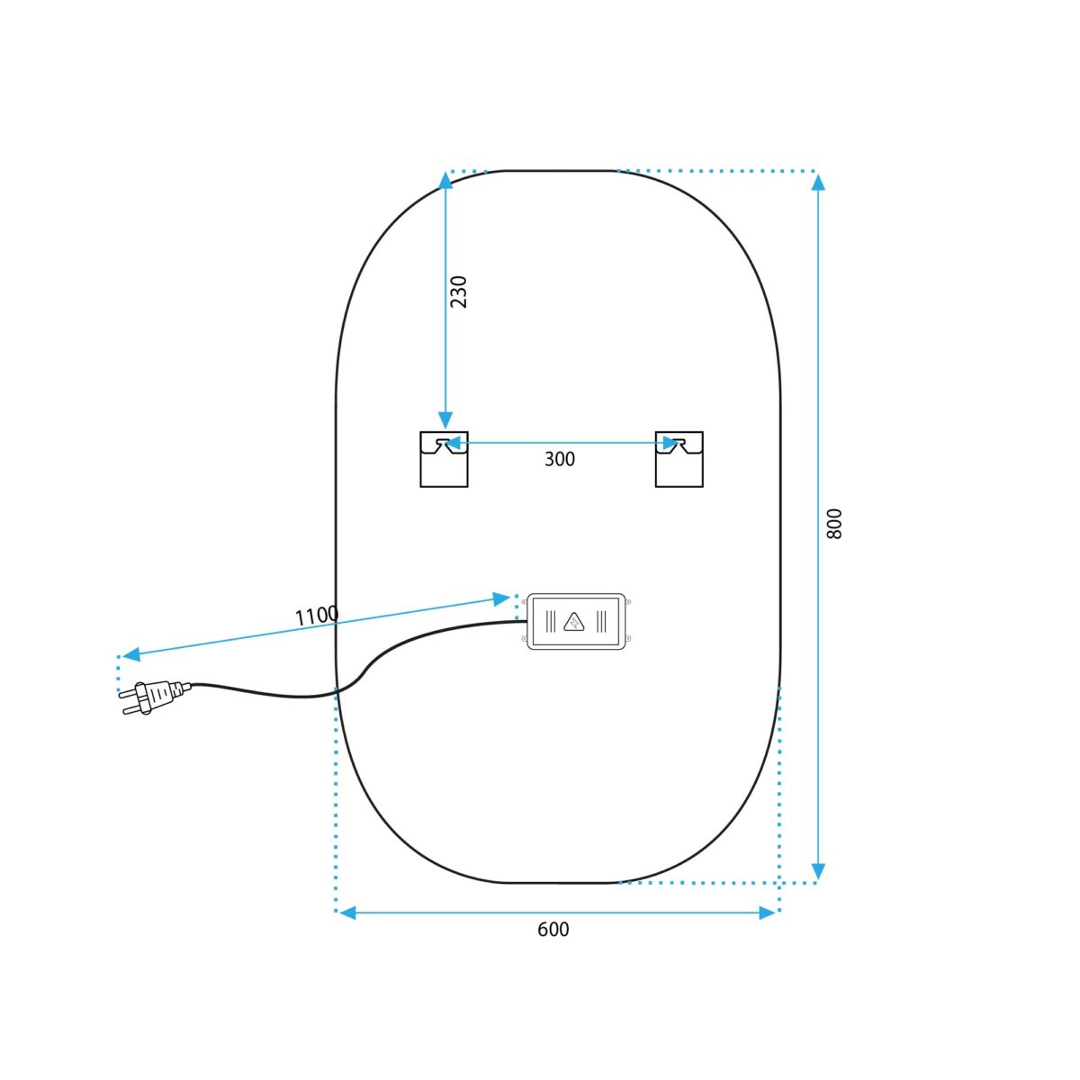 Oglindă LED 80x60cm P10408 - imagine 8