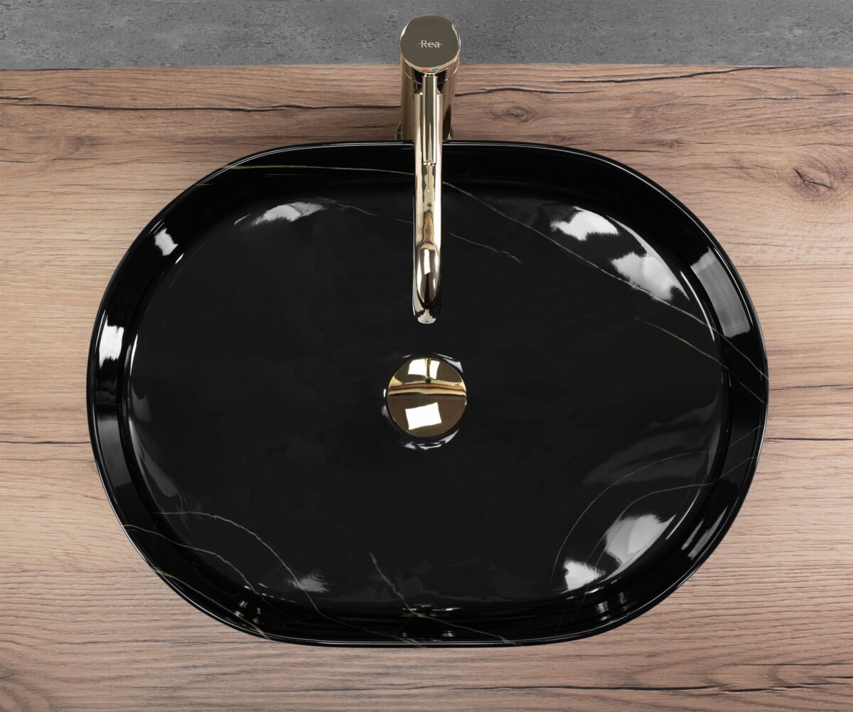 Lavoar pe blat Rea Nadia 50 Black Stone - imagine 1