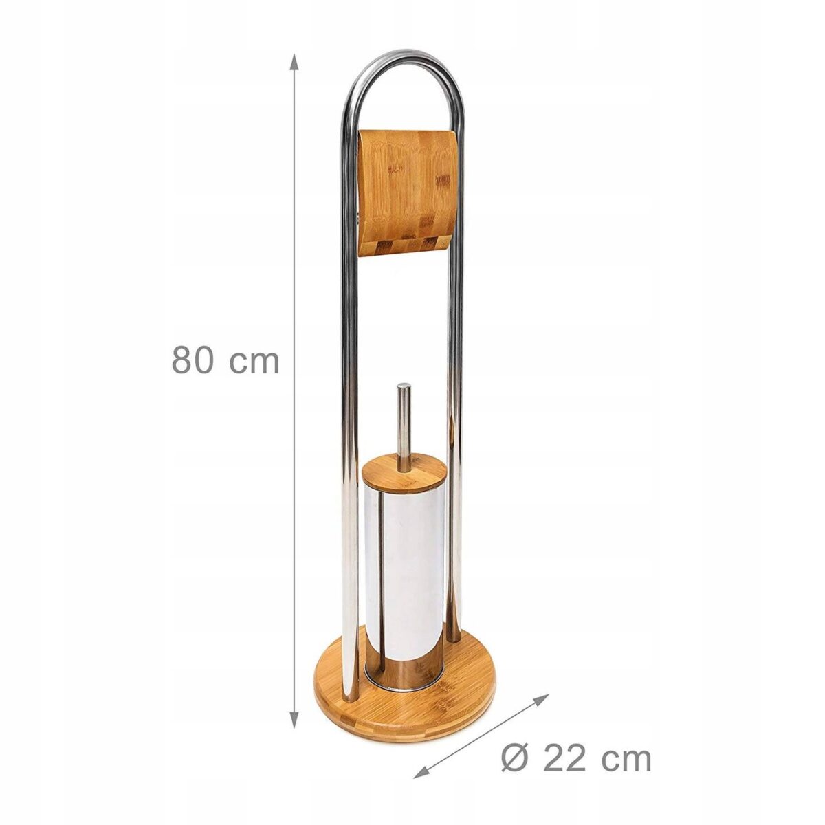 SUPORT DE TOALETE BAMBUS PENTRU HÂRTIE DE TOALETĂ ȘI PERIE 390228 BAMBOO - imagine 6