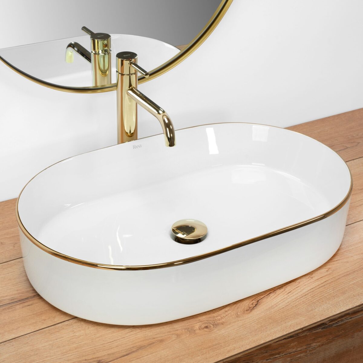 Lavoar pe blat Rea Nadia White Gold Edge - imagine 1
