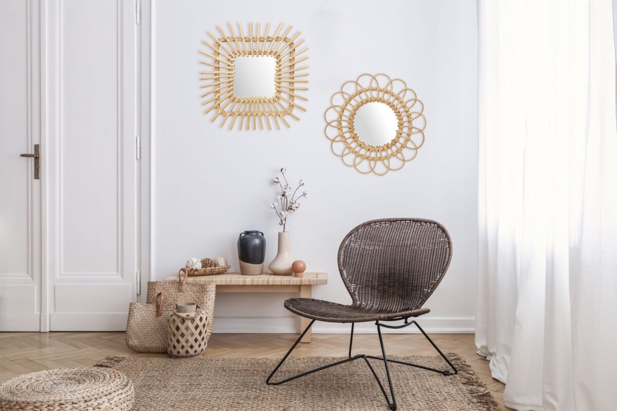 Oglinda perete Boho 45CM QDJ071 - imagine 3