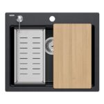 Chiuveta din granit KURT 110 WORKSTATION Black Dotted - imagine 2