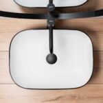 Lavoar pentru blat Rea Belinda Alb Negru White Black - imagine 3